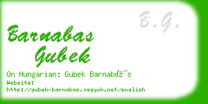 barnabas gubek business card